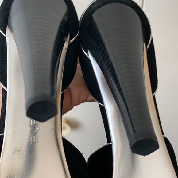 Arden B heels silver and black formal/cocktail/night out/party heels/leather - Picture 7 of 10